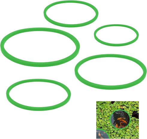 5pcs Aquarium Floating Plant Rings, Foam Floaters Plant Corral Fish Feeding Ring Aquarium Feeding Ring, for Intercepts Floating Plants(Green)...