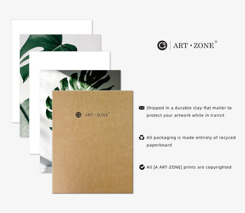 A ARTZONE Botanical Watercolor Prints, Set of 4 Unframed Canvas Art Prints, 8x10 inches, Bedroom Wall Art...