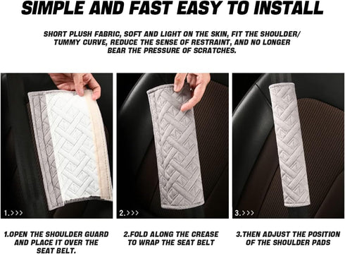 2 Pack Car Seat Belt Pads Cover, Universal Comfort Seatbelt Pad, Seat Belt Shoulder Strap Covers Harness Pad to Protect Neck and Shoulder from The...