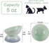 Ceramic Raised Cat Bowls, Tilted Elevated Food or Water Bowl for Cats and Small Dogs, Stress Free Whisker Friendly Porcelain Pet Bowl Dish, Dishwa...