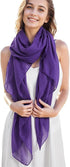MissShorthair Womens Solid Color Scarfs Long Lightweight Scarf for Women Large Sheer Wrap Shawl...