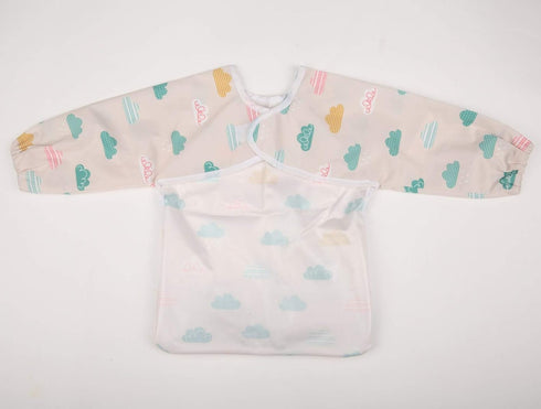 Baby Bib Sleeved Shirt With Pocket 1-3 years old Toddler Painting Drawing (Cloud)...