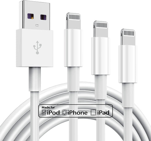 3 Pack Apple MFi Certified iPhone Charger Cable 10ft, Lightning to USB Cord, 2.4A Fast Charging,Apple Phone Long Chargers for iPhone 12/11/11Pro/1...