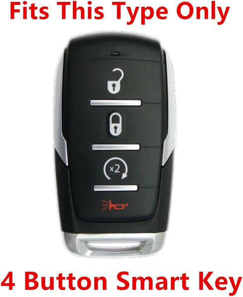 Rpkey Silicone Keyless Entry Remote Control Key Fob Cover Case protector Replacement Fit For 2019-2020 RAM 1500?4-Button?2 black...