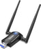 Wireless WiFi Adapter for Desktop PC - QGOO AC1300Mbps USB 3.0 Network Dongle with 5dBi High Gain Dual Antennas, Dual Band 2.4G/400Mbps 5G/867Mbps...