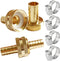 Solid Brass Garden Hose Repair Connector with Clamps, Fit for 3/8" Garden Water Hose Fitting, 3/4"GHT Male and Female Garden Hose Fitting, 2 Set...