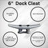 6" Dock Cleats | Weatherproof Galvanized Cast Iron 6 Inch Boat Cleat Tie Downs for Marine Pier or Decorative Nautical Maritime Decor | 4, 8 or 16 ...