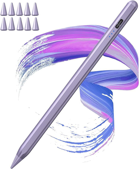 TaIYanG Stylus Replacement Tips Apple Pencil Tips 10 Pack-Light Purple (Universal with White/Black/Pink Tips)...