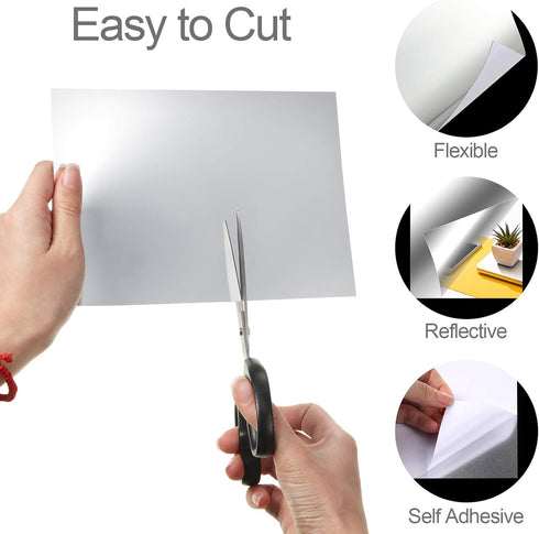 Zonon Flexible Mirror Sheets Self Adhesive Non Glass Mirror Tiles Stickers for Home Wall Decor(10 Pieces,6 x 9 Inches)...