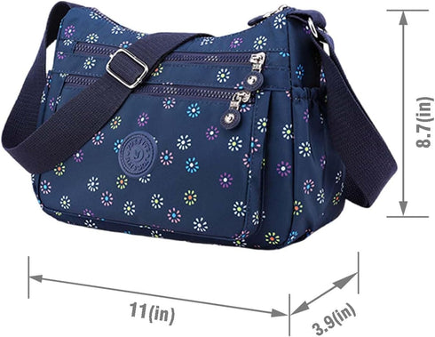 Women Shoulder Handbag Nylon Multi-Pocket Crossbody Purse Bags for Women Travel Shoulder Bag for Travel/Shopping/Hiking...