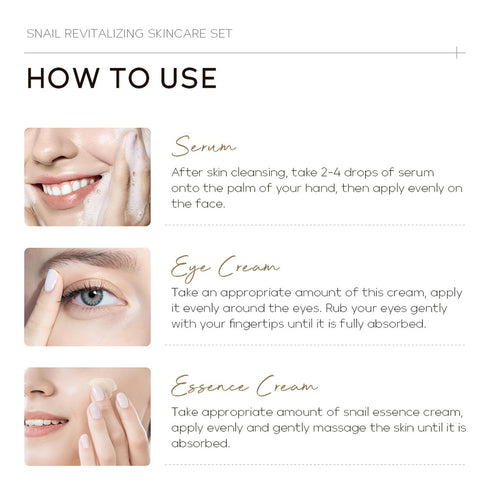 Snail Mucin Travel Skincare Set, 3 In 1 Travel Size Skin Care Set, Skin Care Sets & Kits: Gold Snail Serum, Eye Cream, Moisturizer, Travel Size Sk...