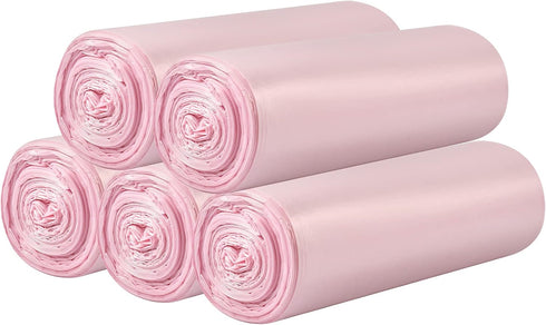 5 Rolls Small Trash Bags - 100 Counts Durable 4 Gallon Small Garbage Bags for home office kitchen Bathroom Bedroom Trash Can liners?Pink?...