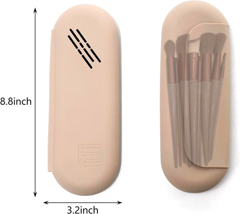 Silicone Makeup Bag Travel Size Toiletries Makeup Brush Holder Travel Cosmetic Bag Makeup Travel Essentials Portable Upgrade with Anti-Fall Out Ma...