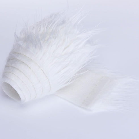 Shaggy Plush Faux Fur Fabric Precut Strips Fluffy Fuzzy Craft Fur for Gnomes Beard Hair Cosplay Costume Dwarf Decoration (White, 2x60 inch)...