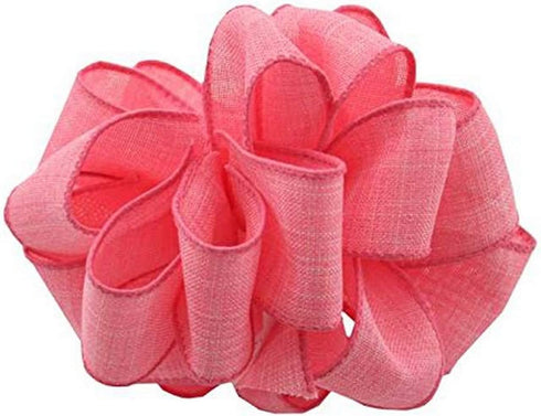 Berwick Offray DWI Linen Wired Edge Ribbon-1-1/2 Wide X 50 Yards-Pink Ribbon...