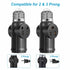 Lamp/Light Bulb Adapter, Black, E26/E27 to 2/3 Prong Plug Splitter for Indoor/Outdoor Use...