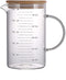 1L Glass Measuring Cups Jugs with Lid Large Measuring Pitcher Beaker Measured Mug Measure Liquid Milk Glass Cup Clear Scale with Spout& Insulated ...