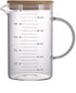 1L Glass Measuring Cups Jugs with Lid Large Measuring Pitcher Beaker Measured Mug Measure Liquid Milk Glass Cup Clear Scale with Spout& Insulated ...
