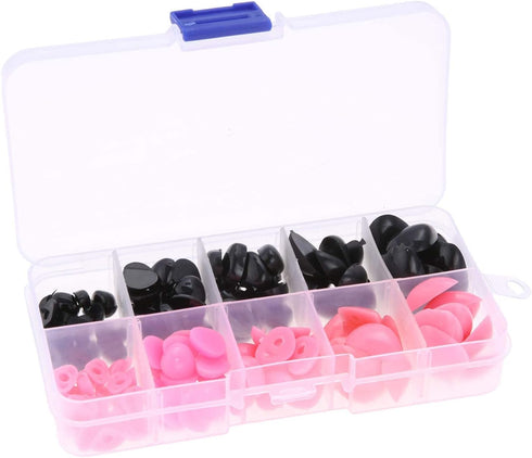 Yetaha 150PCS Plastic Nose, 5 Sizes Craft Triangle Nose for Stuffed Animals Doll, Bear, Dog, Puppet DIY Making, Black&Pink...