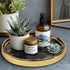 Small Round Black Decorative Tray – Marble Look Jewelry Dish, Perfume Organizer, Makeup Vanity Tray for Dresser, Counter, or Bedroom...