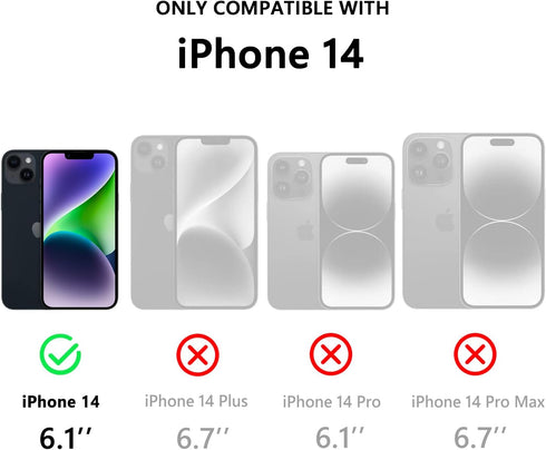 for iPhone 14 Waterproof Case with Built-in Screen Protector, Shockproof Dustproof Full Body Protective IP68 Waterproof Phone Case for iPhone 14 6...