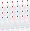 24 Pack 6oz Plastic Squeeze Bottles with Red Tip Caps and Measurement, Leak Proof Refillable Plastic Squeeze Condiment Bottles Container for BBQ, ...