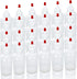 24 Pack 6oz Plastic Squeeze Bottles with Red Tip Caps and Measurement, Leak Proof Refillable Plastic Squeeze Condiment Bottles Container for BBQ, ...