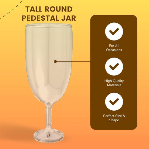 Round Clear Plastic Pedestal Jar - 12.5", 1 Piece - Elegant Favor Container for Parties, Weddings & Special Occasions...
