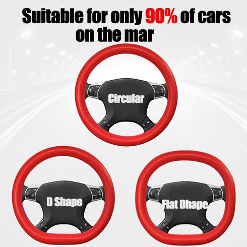 Car Steering Wheel Cover, Anti-Slip Silicone Steering Wheel Protector, Universal Car Accessories Wheel Cover for Most of Cars (Red)...