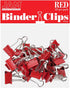 JAM PAPER Colorful Binder Clips - Small - 3/4 Inch (19 mm) - Red Binderclips - 25/Pack...