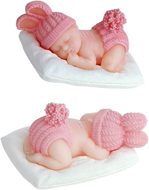 Tvoip 1Pcs New 3D Baby Silicone Mold Baby Dressed Bunny Chocolate Fondant Cake Decorating Tools...