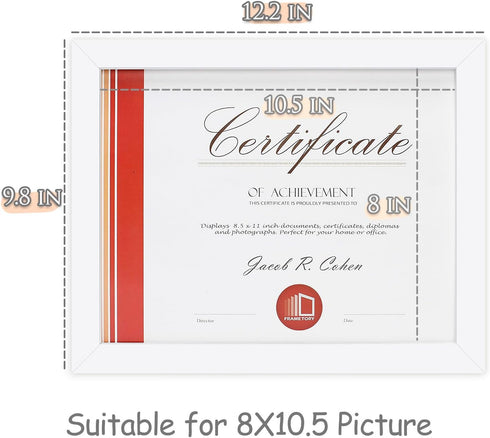 Frametory, 8.5 x 11 Picture Frame with Back Hangers for Wall Display, Easel Stand for Tabletop, for Certificates, Documents, Awards, Acknowledgeme...