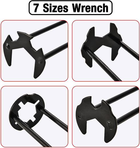 2pcs Basin Wrench Multifunctional Sink Wrench 7 Sizes Faucet Tool Plumbers Wrench Universal Socket Wrench Plumbing Tools for Tight Spaces Kitchen ...