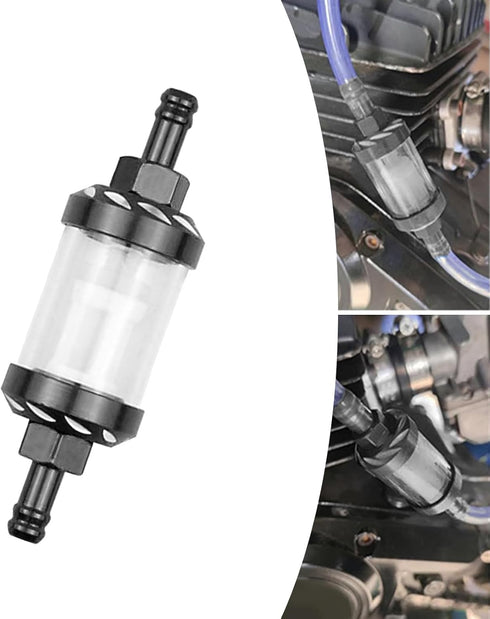 1 PC Automobile Fuel Filter, 3.46" x 1.1" x 0.31" Tempered Glass Transparent Visual Oil Level Filter Cup, Modification Accessories, Compatible wit...