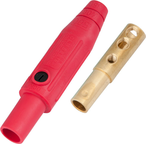 Marinco CLM2F-C CLM Cam Type, Series 15 Mini Inline, Single Pin Connector, 150 Amp, 600 Volt, 8 - #2 AWG, Female - Red (C)...