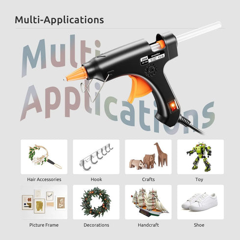 Mini Hot Glue Gun with 30pcs Glue Gun Sticks - Perfect for DIY Projects, Arts and Crafts, 20W Glue Gun Home Repairs (Black)...