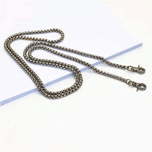55" DIY Iron Box Chain Strap Handbag Chains Accessories Purse Straps Shoulder Cross Body Replacement Straps, with 2 Metal Buckles (Silver)...