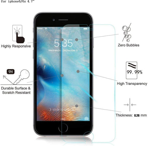 Tempered Glass Screen Protector or Apple iPhone 6/6S (4.7 inch) - 3 Pack...