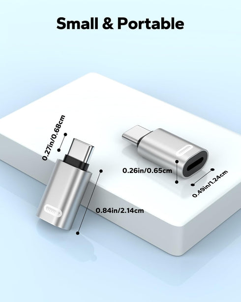 MoKo Lightning Female to USB C Male Adapter 2 Pack, Lightning to USB C Converter for iPhone 15 Series, iPad, iPhone to USB C Adapter for Fast Char...