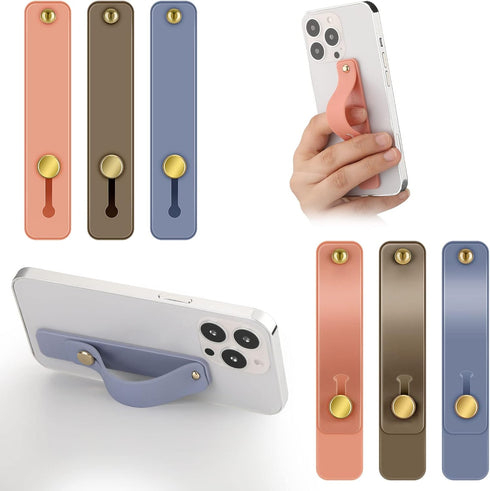 Weewooday 6 Pieces Phone Grip Holder Cell Phone Grip Strap Telescopic Finger Strap Stand Universal Finger Kickstand for Most Smartphones(Blue, Pin...