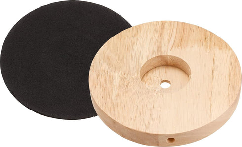 PATIKIL 150mm Wooden Lamp Base, 1 Pack Circular Solid Wooden Base Wood Desk Lamp Stand Replacement for Table Lamps DIY...