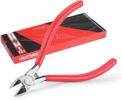HAUTMEC 5" Precise Small Flush Cutting of Engineer Wire Cutter Plier with Location Pin for Fine Shearing, Perfect for Circuit Board Cutting, Elect...