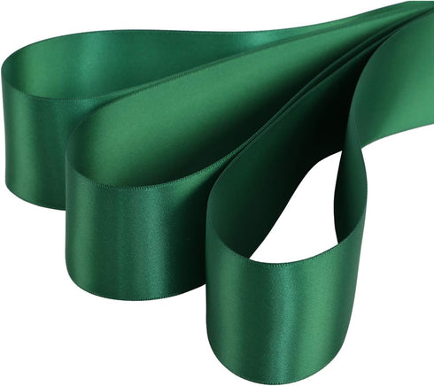 Ribbonitlux 2" Wide Double Face Satin Ribbon 25 Yards (587-Forest Green?, Set for Gift Wrapping, Party Decor, Sewing Applications, Wedding and Cra...
