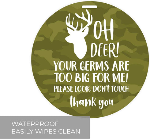 Camouflage Deer Stop No Touching Baby Car Seat Sign/Country Boy Stroller Tag/Camo Car Seat Accessory...