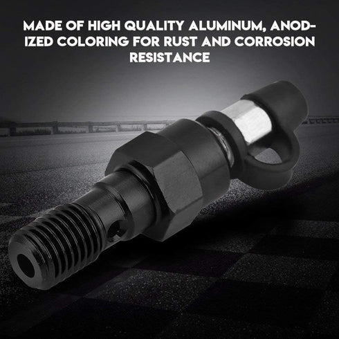 Qiilu Banjo Bolt Bleed Screw, M10x1.0mm Motorcycle Brake Master Cylinder Caliper Bleed Screw Nipple Banjo Bolt + Dust Cap Universal For Kawasaki/S...