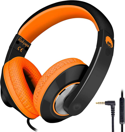 rockpapa Comfort+ Kids Headphones with Microphone and Volume Control, Boys Girls Student Over-Ear Headphones Wired for School Classroom Laptop PC ...