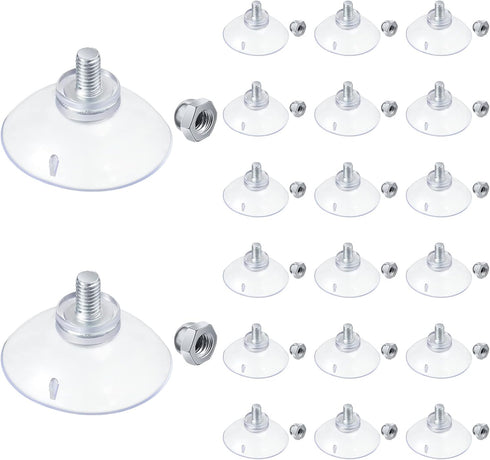 20 Pcs Suction Cups for Glass Window Screw Suction Pads 1.73"/44mm PVC Clear Sucker Pads with Cap Nut M6 Thread for Home Organization Bathroom Win...