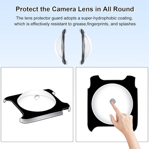 Sticky Lens Guards + Screen Protector for Insta360 ONE RS / Insta360 ONE R, 2 Set Twin Screen Protector Tempered Glass Film Lens Cover Accessories...