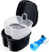 Black Denture Soaking Container Partial Denture Case, Orthodontic Retainer Cleaning Case Denture Cleaner Container Dentures Teeth Cup with Straine...
