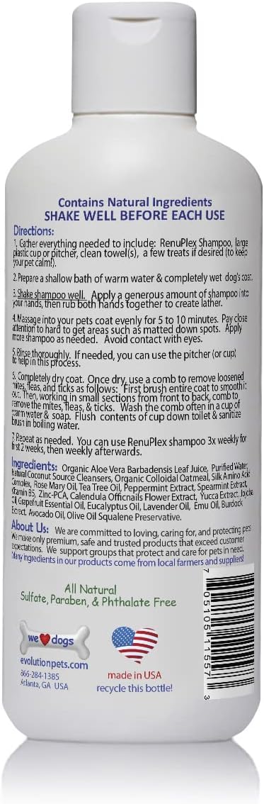 Best Itchy Dog Shampoo. RenuPlex Plus Medicated Dog Shampoo. Safe, All Natural Dog Shampoo for Itchy Skin and Dog Dry Skin...